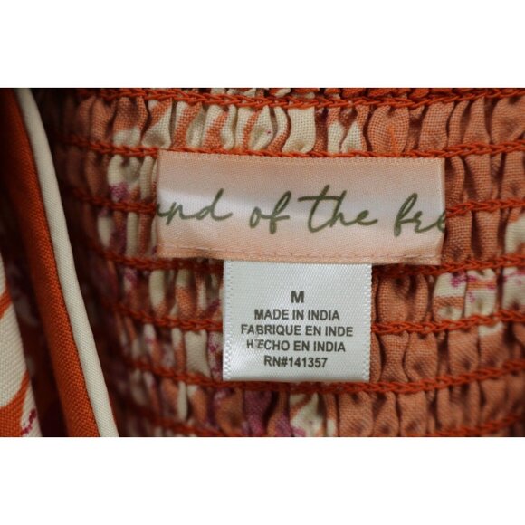 Band of the Free Empire Waist Wrap Midi Dress-Size Medium-Straps-Smocked-Beachy - Picture 7 of 14